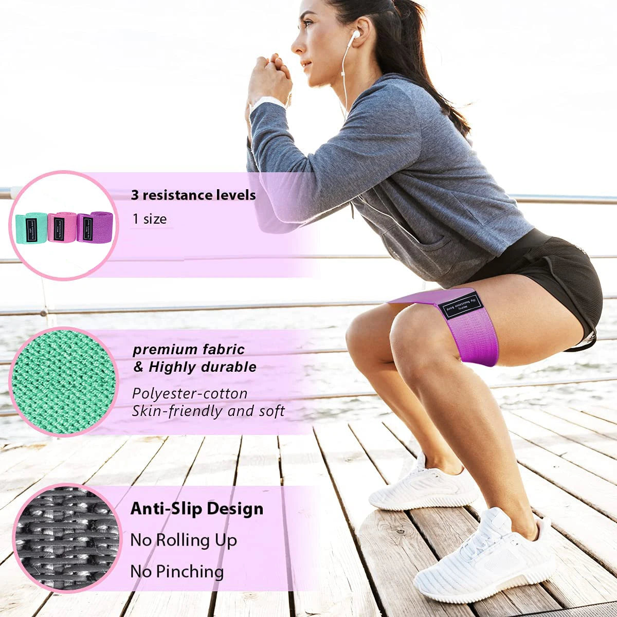 Fabric Resistance Elastic Booty Bands Squat glute workout Non-slip trainer thick band Stretch Fitness Strips Loops Yoga Equipmet