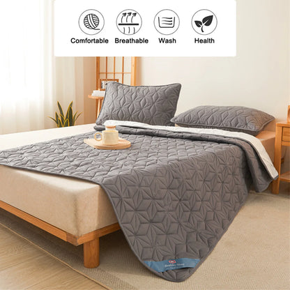 Waterproof Mattress Topper with Elastic Band Quilted Protector Pad Bedspread Winter Mattress Cover for Single/Double Bed 140/160