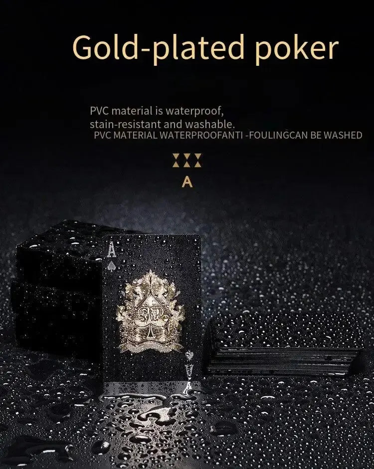 Black Gold Rose Playing Card Game Group Waterproof Poker Suit Magic Dmagic Package Home Party Board Games Gifts Collection