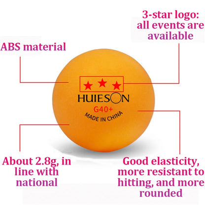 New Huieson 3 Star Ping Pong Balls ABS+ Material Professional Table Tennis Balls TTF Standard Table Tennis For Competition