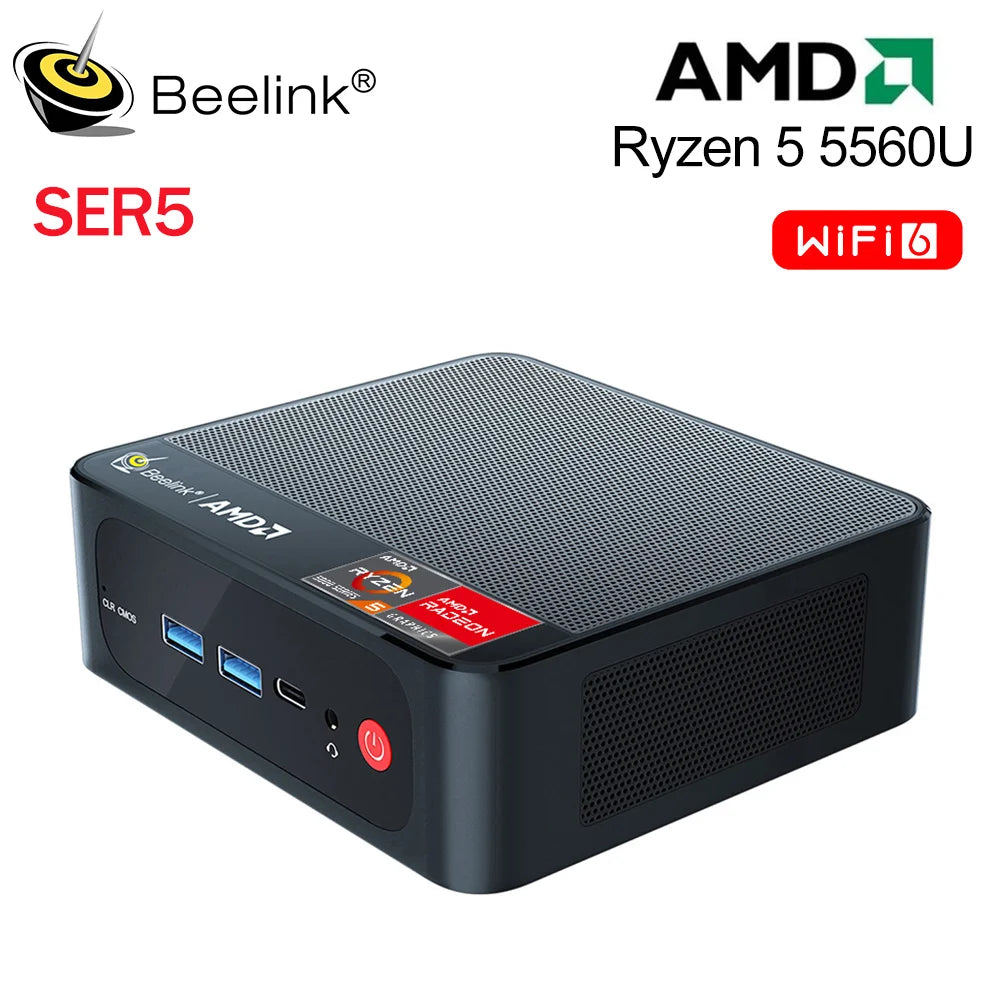 Beelink Mini PC SER5 Max AMD Ryzen 7 5800H DDR4 32G 500G NVME SSD SER6 Pro 7735HS DDR5 SER5 Pro 5700U 5560U Gaming Mini Computer