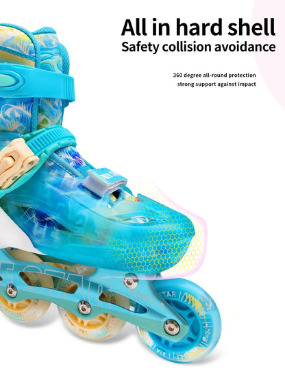 Easy Star Sports Wind 1 set high-end comfort full surround PU in-line dazzling full flash roller skates Beginners safety adjusta