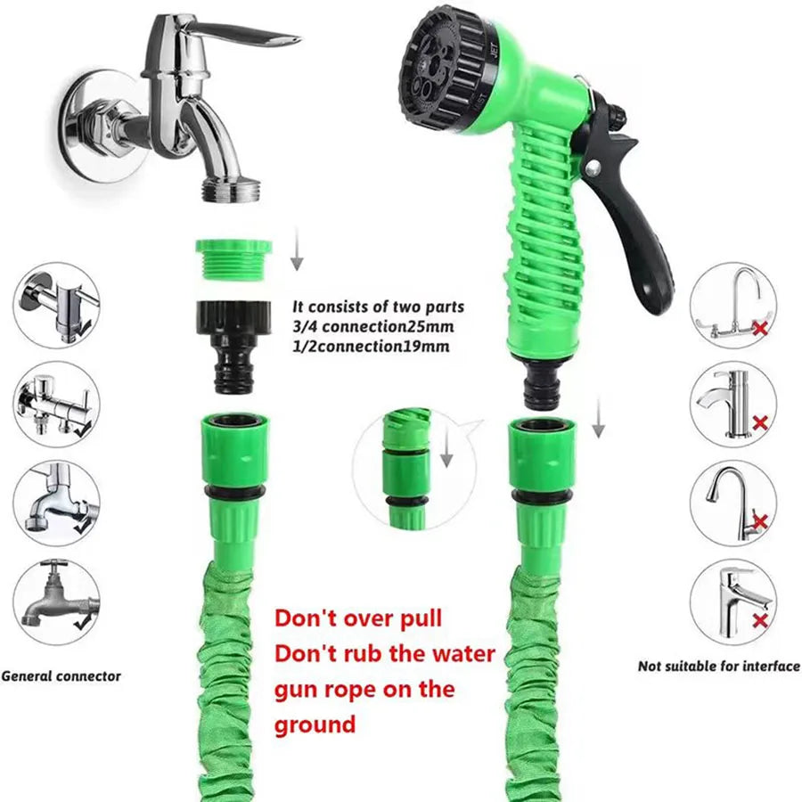 Expandable Magic Hose, High-Pressure Car Wash, 7Water Spraying Functions, Water Gun, Home Garden Watering Hose