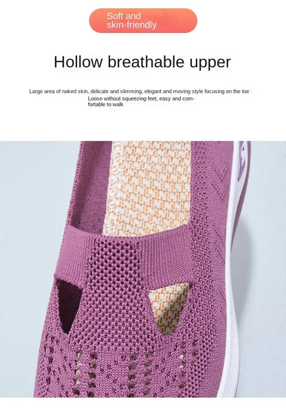 2023 Summer New Comfort Casual Women's Shoes Fashion Soft Sole Breathable Hollow Out Flat Shoes for Women Zapatos De Mujer