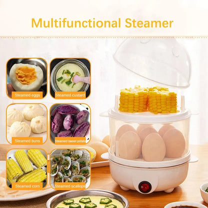 220V Multifunctional Electric Egg Boiler Double Layers Egg Cooker Mini Steamer Poacher Kitchen Cooking Breakfast Machine