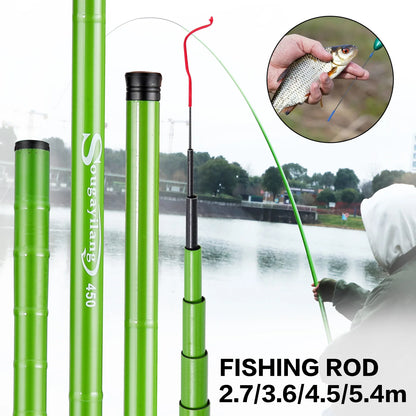 Sougayilang Carp Fishing Rod 2.7/3.6/4.5/5.4M Hard Carbon Fiber Portable Ultra Light Telescopic Pole Max Drag 5Kg Fishing Tools