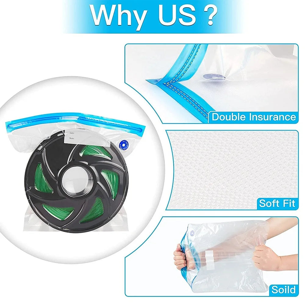 30 Bags Filament Storage Vacuum Bag 3D Printer PLA/ABS/TPU Filament Dryer Safekeeping Humidity Resistant For 3D Printer Parts