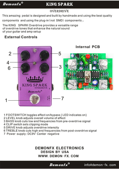 Demonfx High quality Guitar Effect Pedal Wah Distortion Overdrive Delay Reverb Compressor Booster Pedal