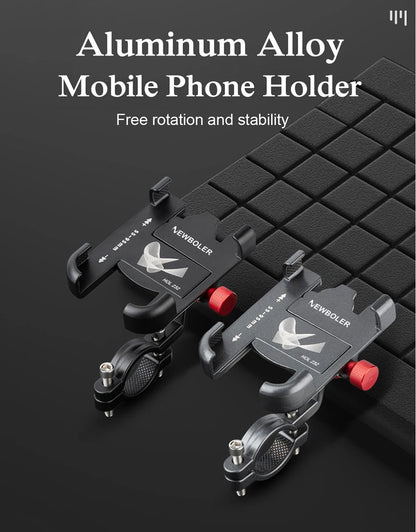 NEWBOLER MTB Phone Mount Stand Bicycle Holder 360° Rotatable Aluminum Adjustable Bike Phone Holder Non-slip Cycling Bracke