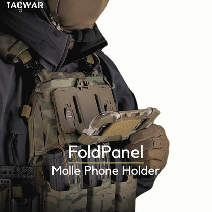 Airsoft Plate Carrier Molle Phone Carrier Outdoor Navigation Board, Quick Access Foldable Holder Vest Chest Rig Mount