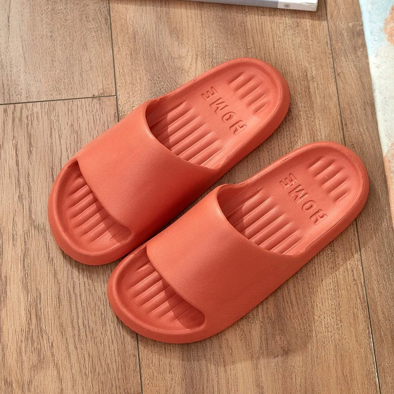 Soft Slippers Couples Home Outdoor Slipper Summer Women Bedroom Thick Bottom Shoes Beach Sandals Men Flip Flops Shower Shoes