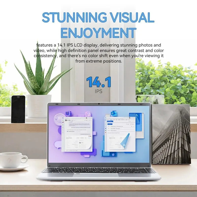 FIREBAT A14 Laptop Intel N5095 14.1 Inch 16GB LPDDR4 RAM 512GB 1TB SSD Lightweight Business Computer Notebook FHD Fingerprint